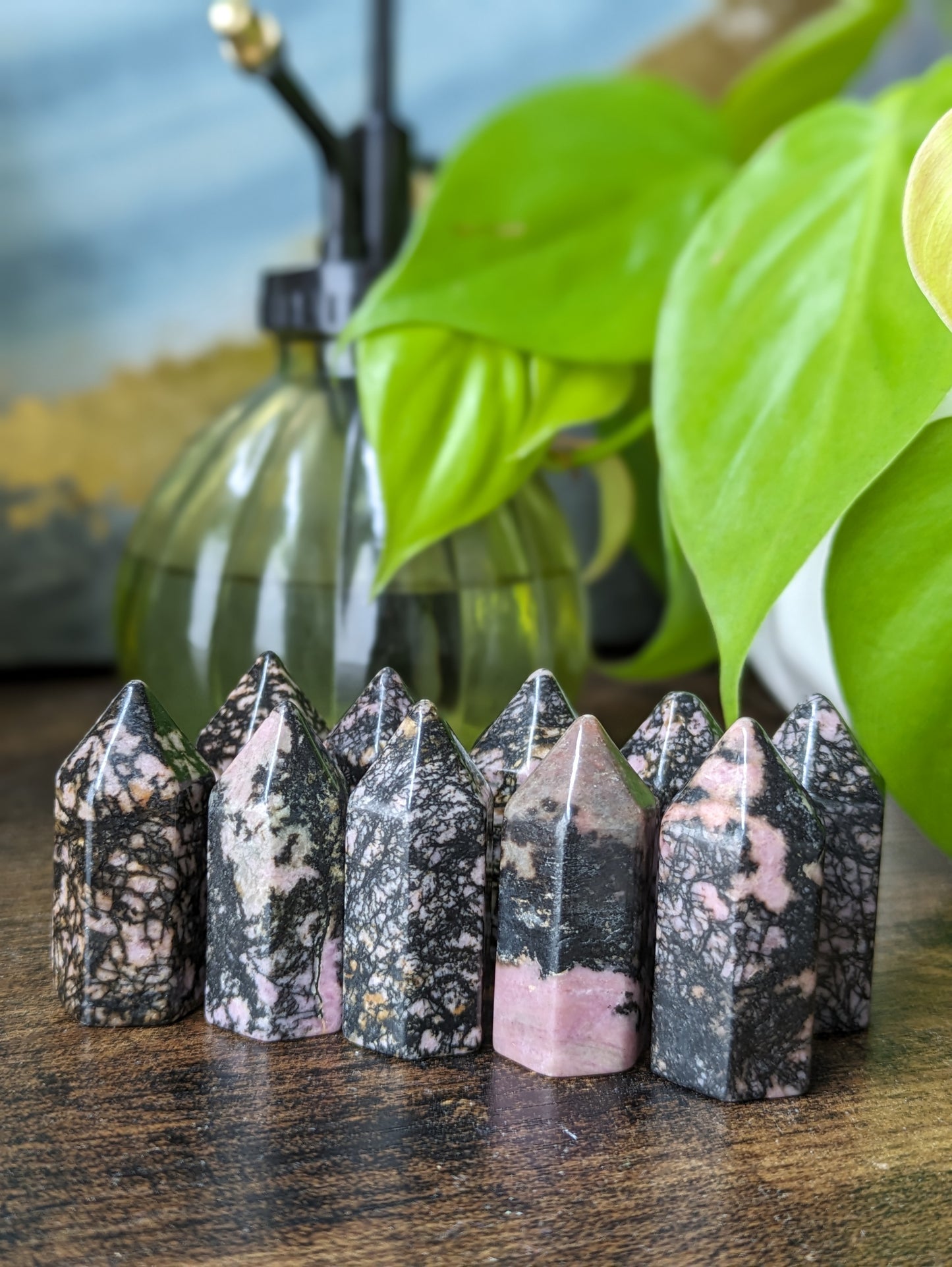 Rhodonite Crystal Points