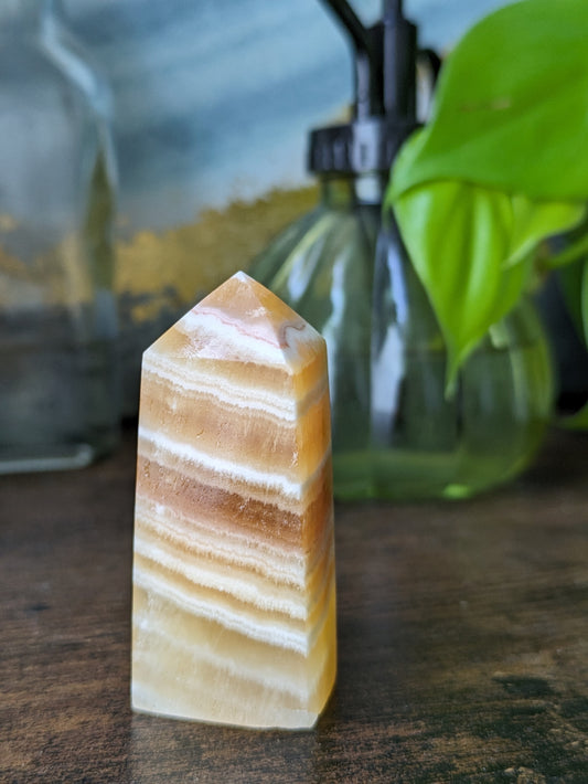 Banded Orange Calcite Tower (Small)