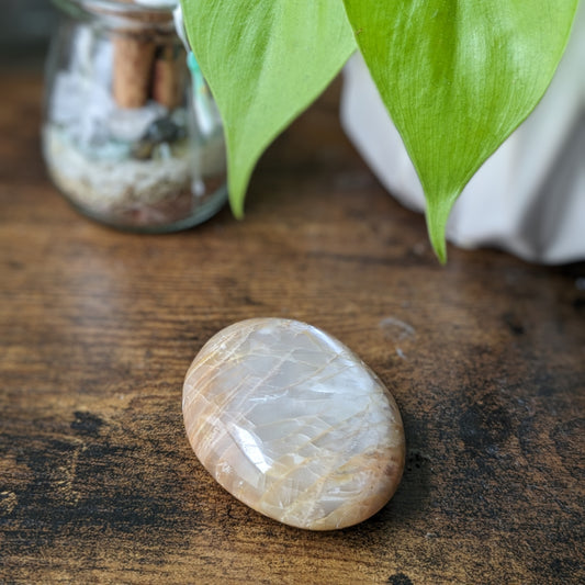 Peach Moonstone Palm Stone (Medium)