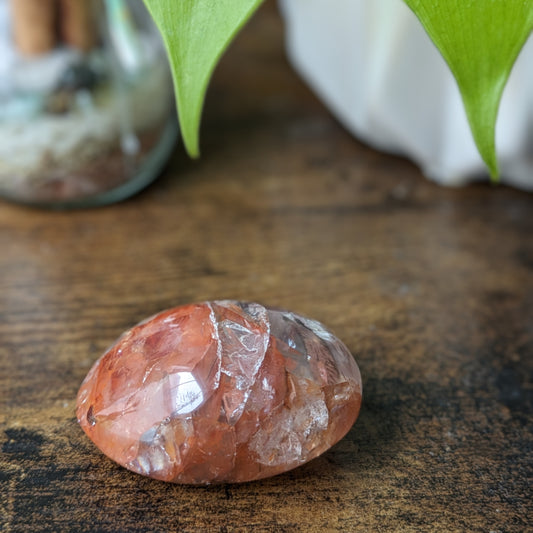 Fire Quartz Palm Stone (Small)