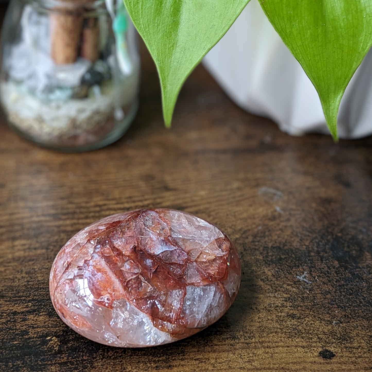 Fire Quartz Palm Stone (Medium)